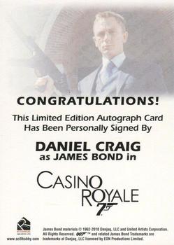 2010 Rittenhouse James Bond Heroes and Villains - Autographs #NNO Daniel Craig Back