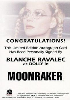2010 Rittenhouse James Bond Heroes and Villains - Autographs #NNO Blanche Ravalec Back