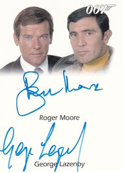 2010 Rittenhouse James Bond Heroes and Villains - Multiple Box Incentive Cards #NNO Roger Moore / George Lazenby Front