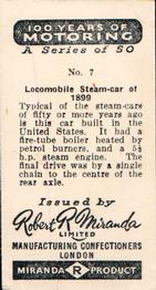 1955 Robert Miranda 100 Years of Motoring #7 Locomobile Steam-Car of 1899 Back