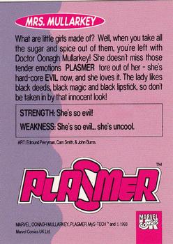 1993 Marvel UK Plasmer #1 Inserts #NNO Mrs. Mullarkey Back