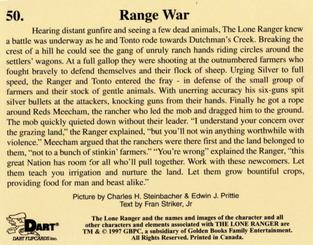 1997 Dart Lone Ranger - The Twelve Unpublished #50 Range War Back