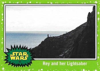 2017 Topps Star Wars Journey To The Last Jedi - Starfield Green #93 Rey and her Lightsaber Front
