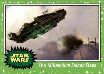2017 Topps Star Wars Journey To The Last Jedi - Starfield Green #109 The Millennium Falcon Flees Front
