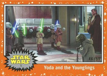 2017 Topps Star Wars Journey To The Last Jedi - Starfield Orange #5 Yoda and the Younglings Front