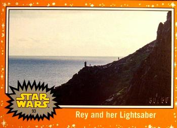 2017 Topps Star Wars Journey To The Last Jedi - Starfield Orange #93 Rey and her Lightsaber Front