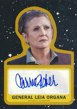 2017 Topps Star Wars Journey To The Last Jedi - Autographs Gold #A-CF Carrie Fisher Front