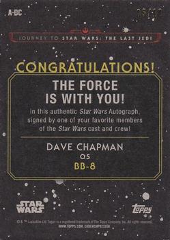 2017 Topps Star Wars Journey To The Last Jedi - Autographs Gold #A-DC Dave Chapman Back