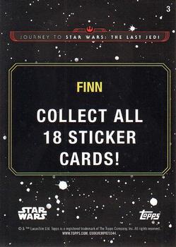 2017 Topps Star Wars Journey To The Last Jedi - Character Retro Stickers #3 Finn Back