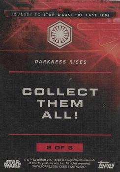 2017 Topps Star Wars Journey To The Last Jedi - Darkness Rises #2 Bringing Order to the Galaxy Back