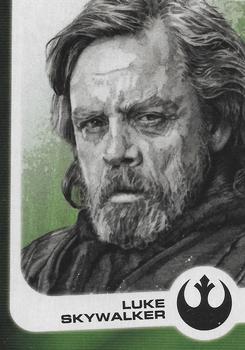 2017 Topps Star Wars Journey To The Last Jedi - Illustrated Characters #5 Luke Skywalker Front