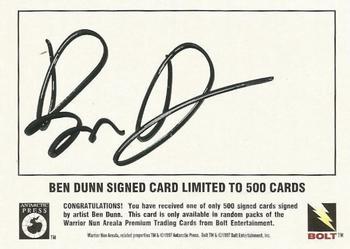 1997 Bolt Warrior Nun Areala - Autographs #NNO Ben Dunn Back