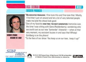 1993 SkyBox Star Trek: The Next Generation Behind the Scenes #37 Rick Berman Back