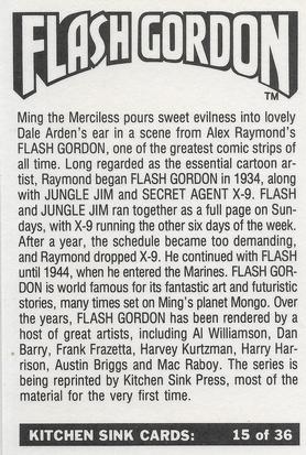 1989 Kitchen Sink Cards 20th Anniversary #15 Flash Gordon Back