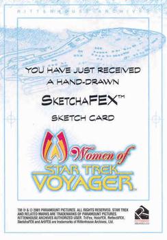 2001 Rittenhouse Women of Star Trek Voyager HoloFEX - SketchaFEX #NNO Warren Martineck Back