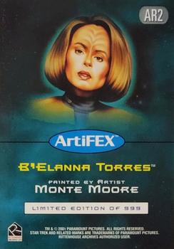 2001 Rittenhouse Women of Star Trek Voyager HoloFEX - ArtiFEX Case Topper #AR2 B'Elanna Torres Back