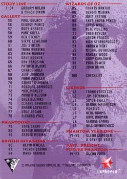 1996 Intrepid The Phantom Gallery #100 Checklist Back