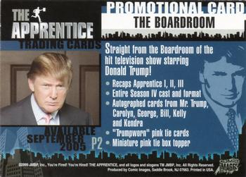 2005 Comic Images The Apprentice - Promos #P2 The Boardroom Back