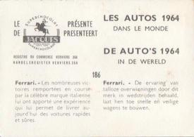 1964 Chocolat Jacques Les Autos Dans le Monde #186 Ferrari Back
