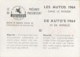 1964 Chocolat Jacques Les Autos Dans le Monde #187 Abarth Back