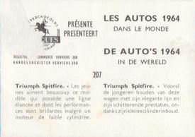 1964 Chocolat Jacques Les Autos Dans le Monde #207 Triumph Spitfire Back