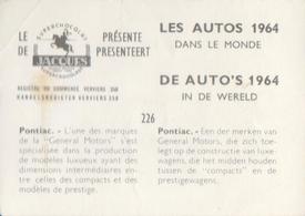 1964 Chocolat Jacques Les Autos Dans le Monde #226 Pontiac Back