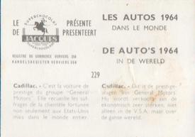 1964 Chocolat Jacques Les Autos Dans le Monde #229 Cadillac Back