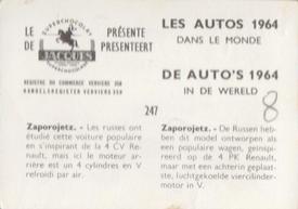 1964 Chocolat Jacques Les Autos Dans le Monde #247 Zaporojetz Back