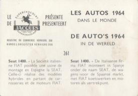 1964 Chocolat Jacques Les Autos Dans le Monde #261 Seat 1400 Back