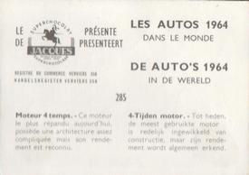1964 Chocolat Jacques Les Autos Dans le Monde #285 Moteur 4 Temps Back