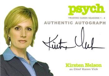 2013 Cryptozoic Psych Seasons 1-4 - Autograph #A3 Kirsten Nelson Front