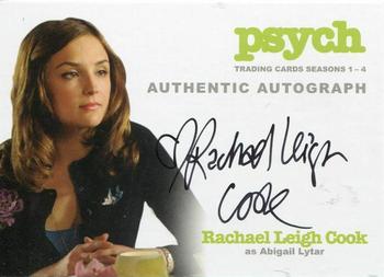 2013 Cryptozoic Psych Seasons 1-4 - Autograph #A5 Rachael Leigh Cook Front