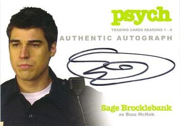 2013 Cryptozoic Psych Seasons 1-4 - Autograph #A6 Sage Brocklebank Front