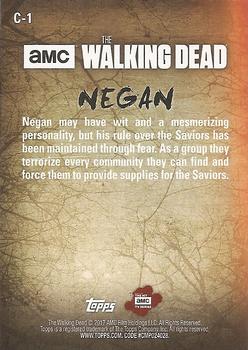 2017 Topps The Walking Dead Season 7 - Characters #C-1 Negan Back