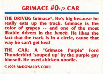 1993 McDonald's Racing Champions  #0½ Grimace Back