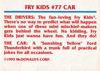 1993 McDonald's Racing Champions  #77 Fry Kids Back