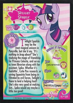 2012 Enterplay My Little Pony Friendship is Magic #1 Twilight Sparkle Back