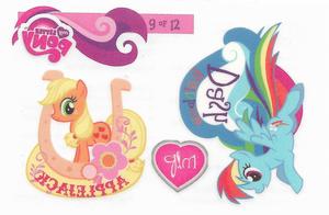 2012 Enterplay My Little Pony Friendship is Magic - Tattoo Sheets #9 Applejack & Rainbow Dash Front