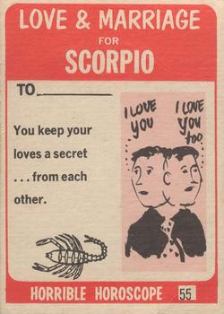 1972 Philadelphia Gum Horrible Horoscopes #55 Scorpio Back