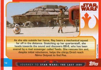 2017 Topps Star Wars Journey to the Last Jedi (UK Release) #4 Rey Meets BB-8 Back