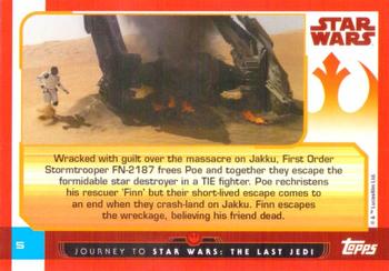 2017 Topps Star Wars Journey to the Last Jedi (UK Release) #5 Poe & Finn Escape Back