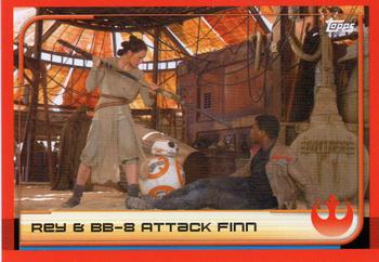 2017 Topps Star Wars Journey to the Last Jedi (UK Release) #6 Rey & BB-8 Attack Finn Front