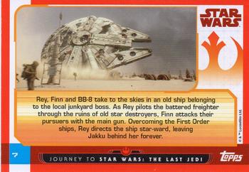 2017 Topps Star Wars Journey to the Last Jedi (UK Release) #7 Chase in the Millennium Falcon Back