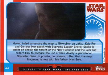 2017 Topps Star Wars Journey to the Last Jedi (UK Release) #11 Supreme Leader Snoke Back