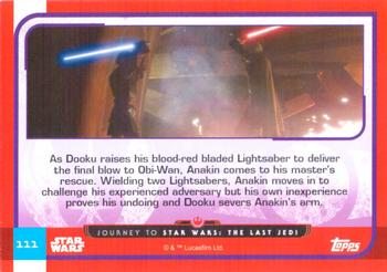 2017 Topps Star Wars Journey to the Last Jedi (UK Release) #111 Anakin Skywalker vs. Count Dooku Back