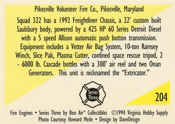 1994 Bon Air Fire Engines #204 Pikesville, Maryland - 1992 Freightliner/Saulsbury Back