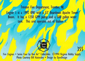 1994 Bon Air Fire Engines #355 Trenton, NJ - 1992 KME Back
