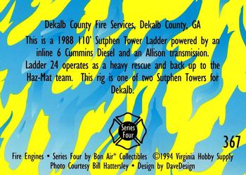 1994 Bon Air Fire Engines #367 Dekalb County, GA - 1988 110' Sutphen Tower Back