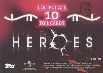 2008 Topps Heroes - Foil #1 Claire Bennet Back