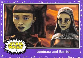 2017 Topps Star Wars Journey To The Last Jedi - Starfield Purple #9 Luminara and Barriss Front